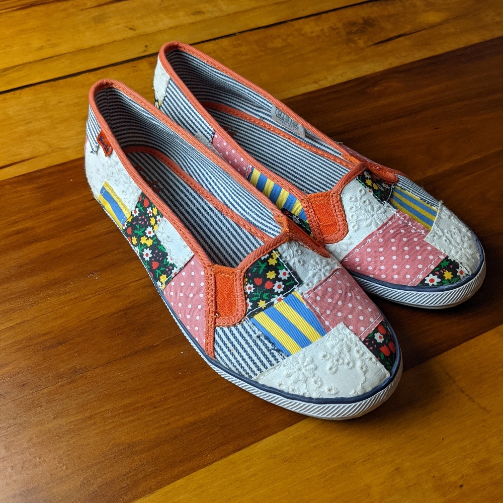 Keds quilted pattern multi color slip on shoe